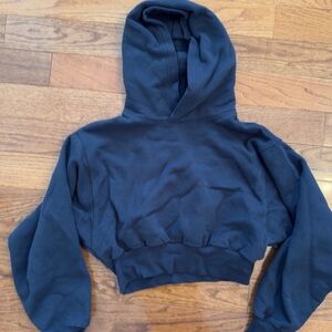 TNA Navy Blue Cropped Hoodie